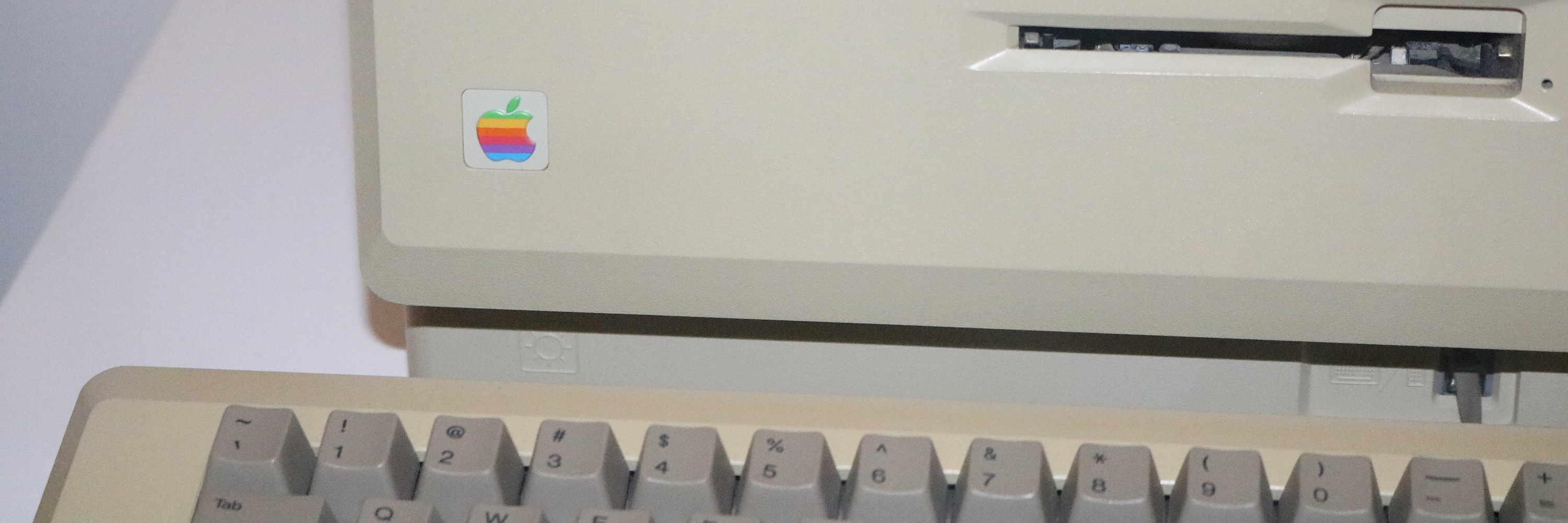 close-up of Apple Macintosh